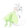 Lineart of a Ribbon Moontail kit from the demo