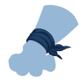 Blue Sweetheart Wrist Ribbon