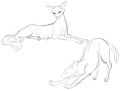 Concept art for the venus and mars poses - Neither of these poses were used