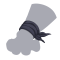 Grey Sweetheart Wrist Ribbon