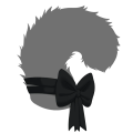 Black Sweetheart Tail Ribbon